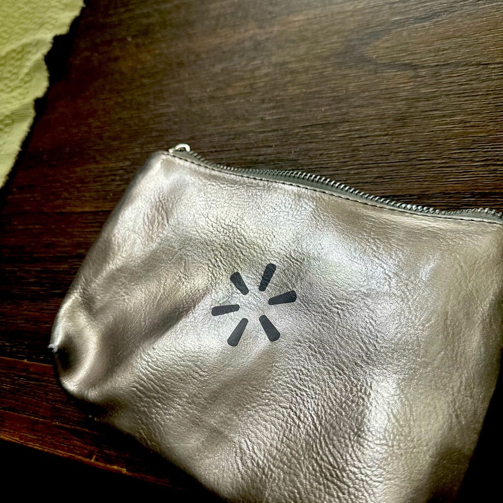 Silver cosmetics bag